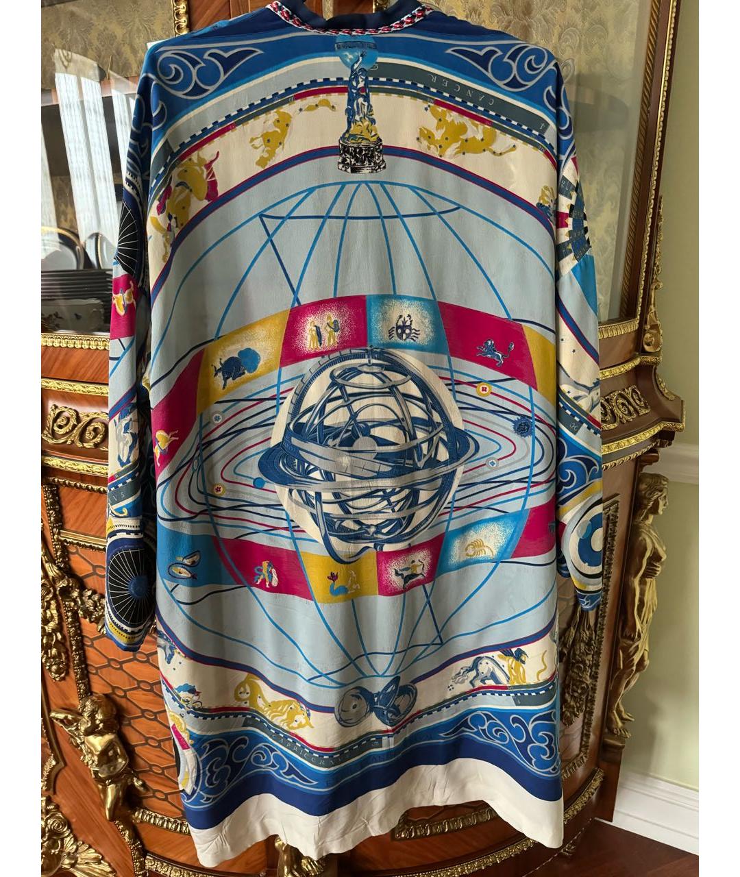 ETRO Синее шелковое коктейльное платье, фото 2