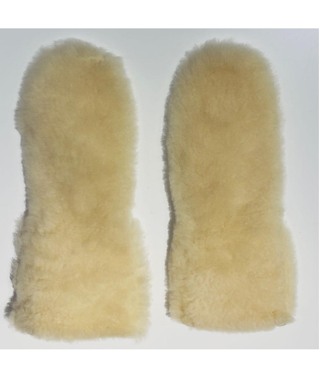 JIL SANDER Бежевые варежки, фото 2