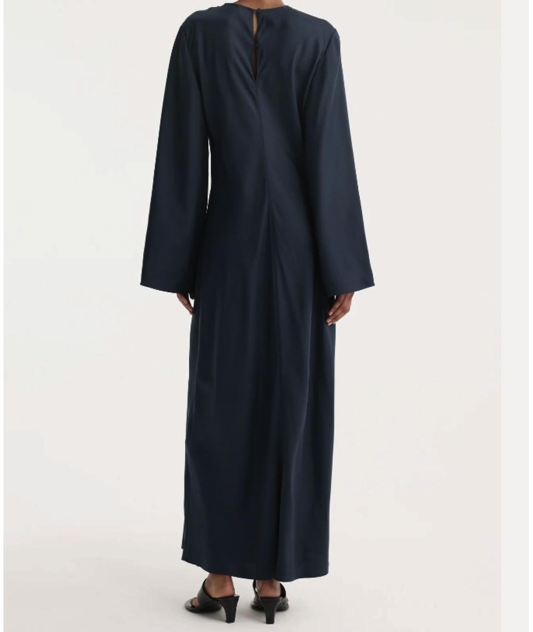ROHE Темно-синее шелковое платье, фото 2