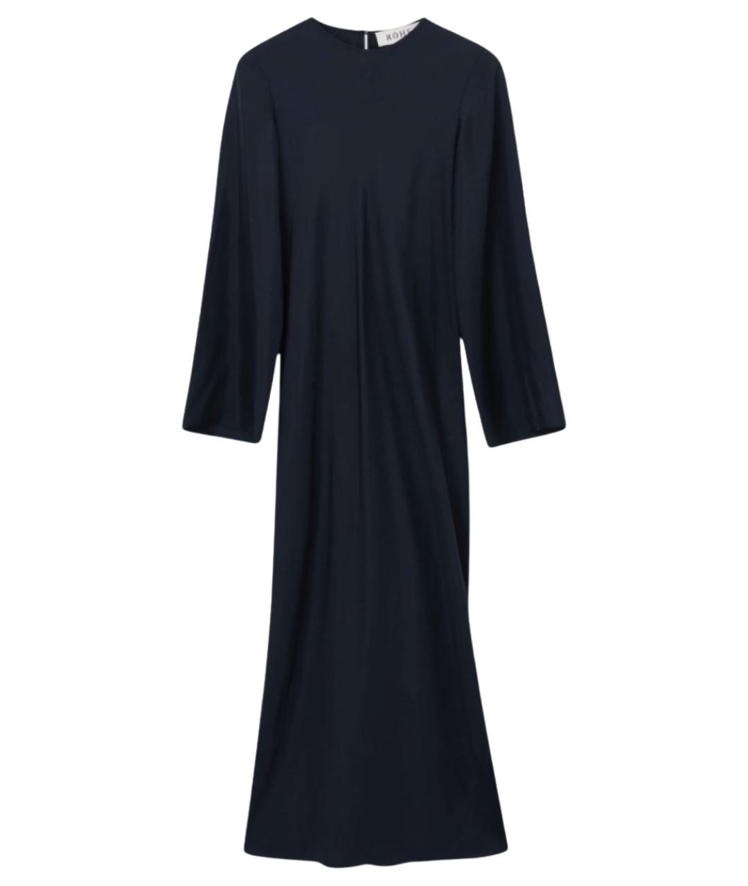 ROHE Темно-синее шелковое платье, фото 1