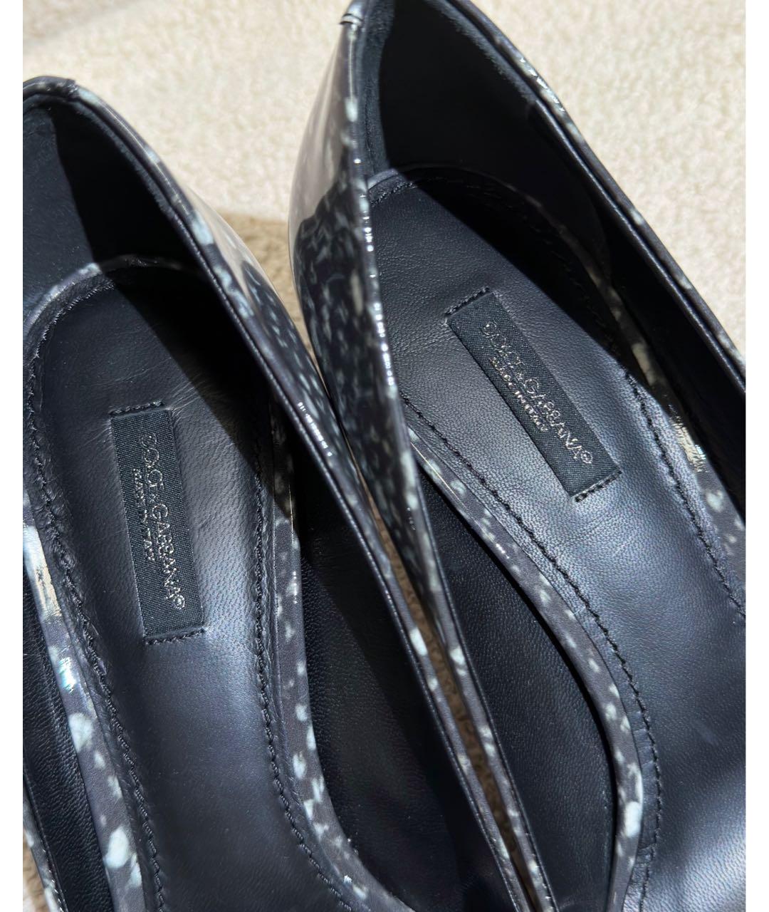 DOLCE&GABBANA Серые туфли из лакированной кожи, фото 4