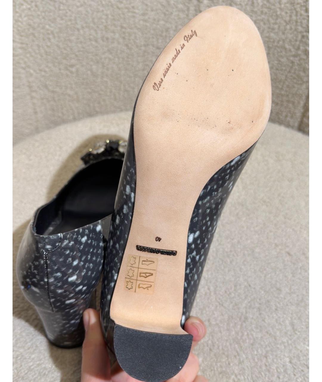 DOLCE&GABBANA Серые туфли из лакированной кожи, фото 7