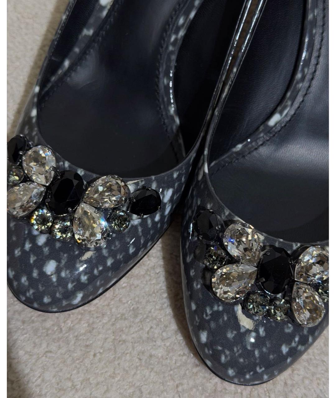 DOLCE&GABBANA Серые туфли из лакированной кожи, фото 6