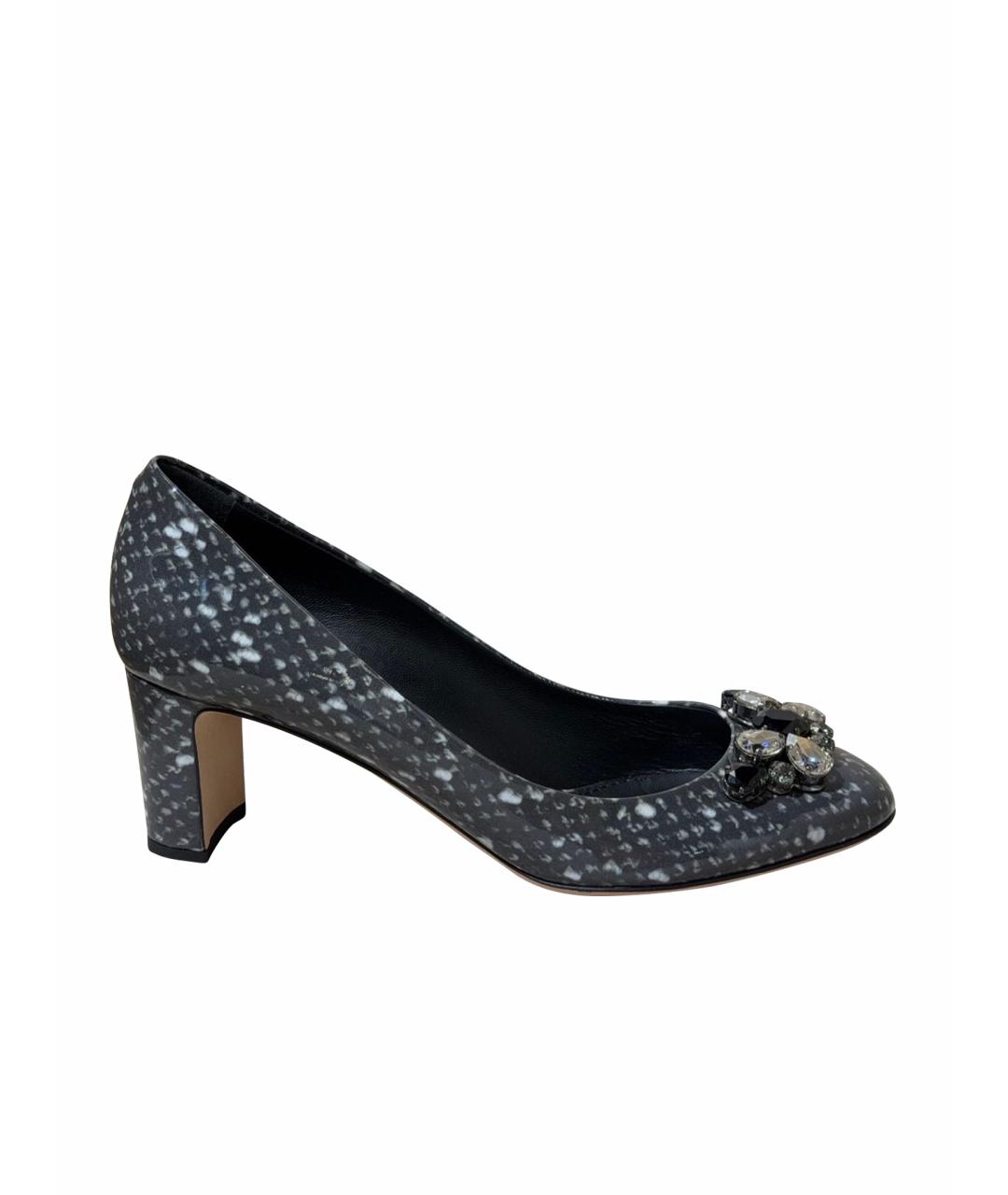 DOLCE&GABBANA Серые туфли из лакированной кожи, фото 1