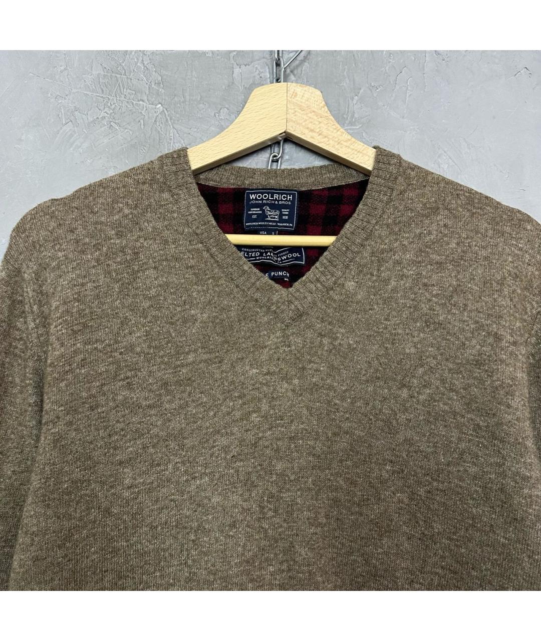 WOOLRICH Коричневый шерстяной джемпер / свитер, фото 5