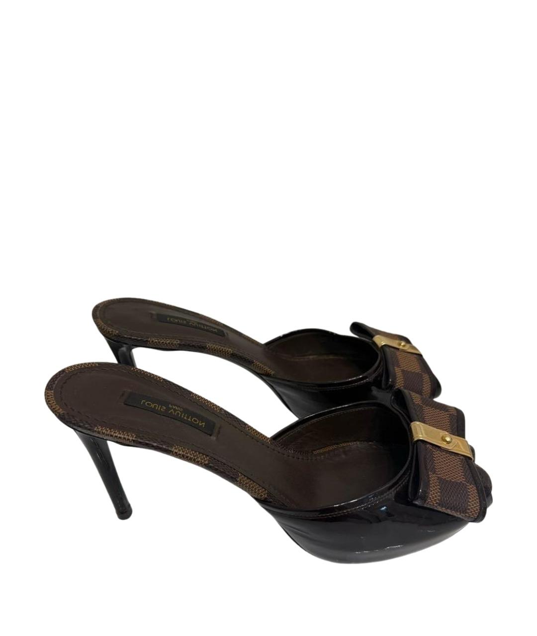 LOUIS VUITTON Коричневые кожаные мюли, фото 1