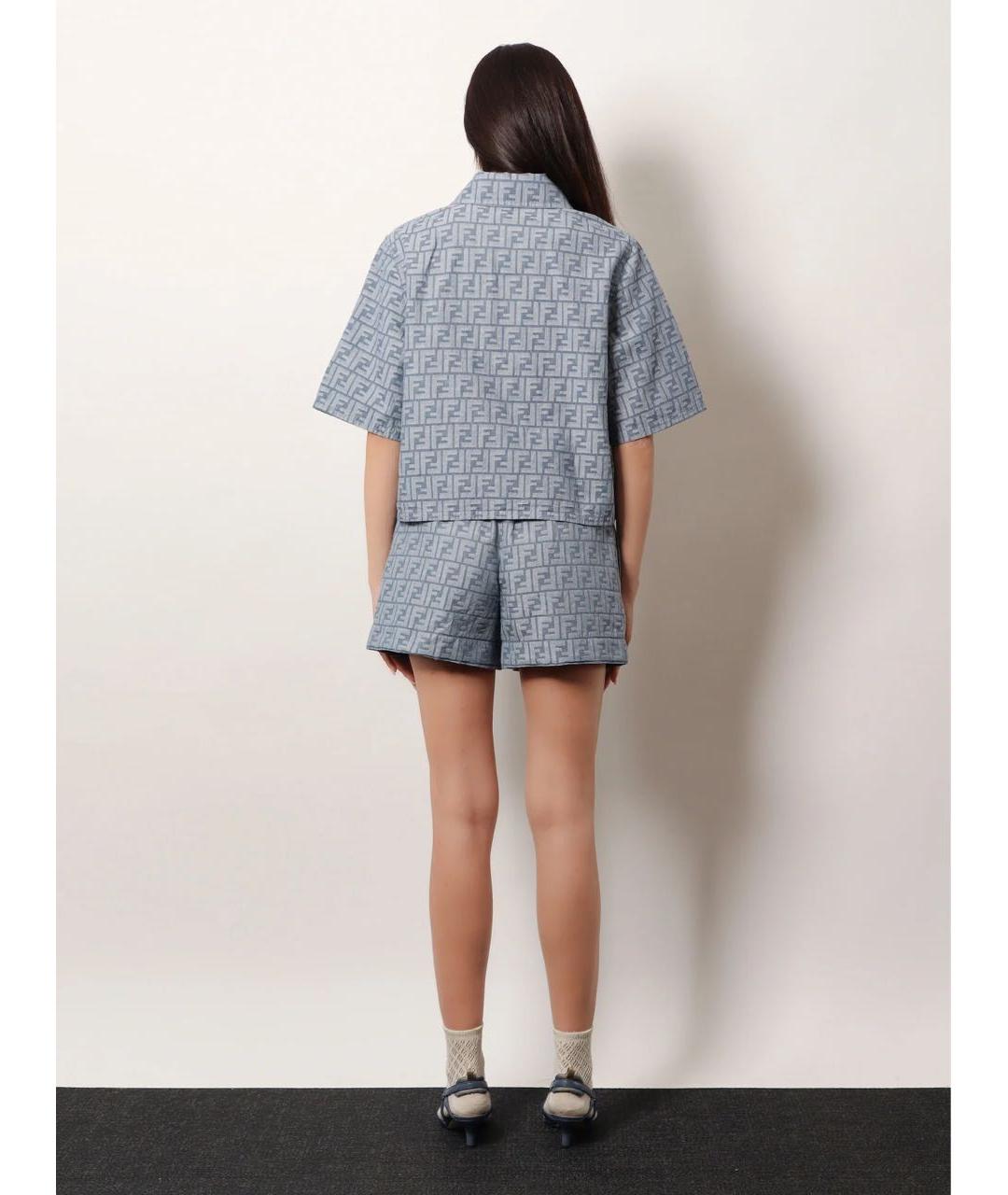 FENDI Голубой хлопковый жакет/пиджак, фото 7