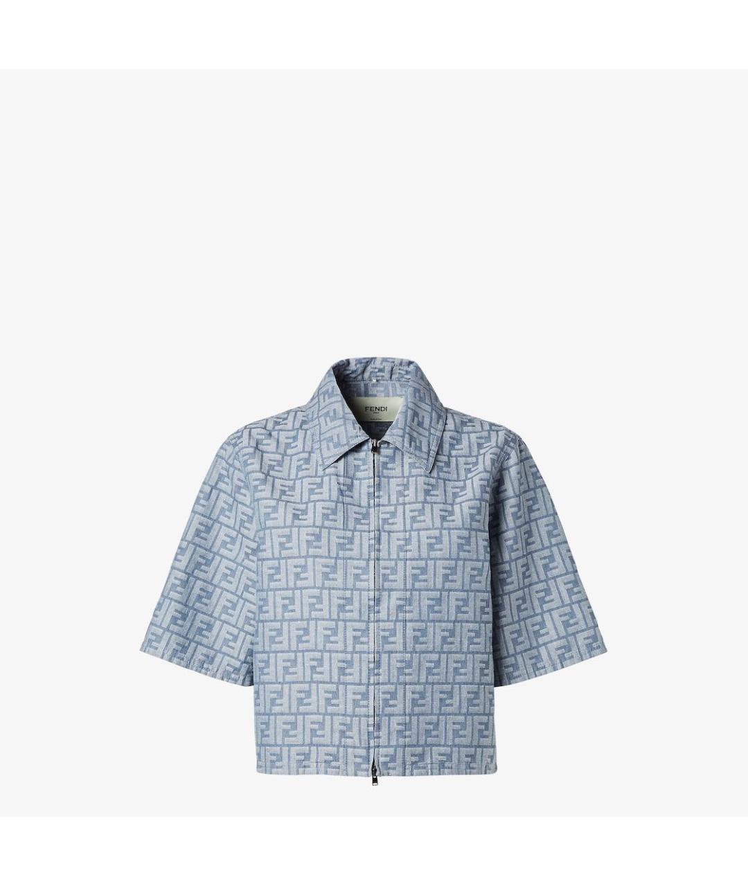 FENDI Голубой хлопковый жакет/пиджак, фото 8