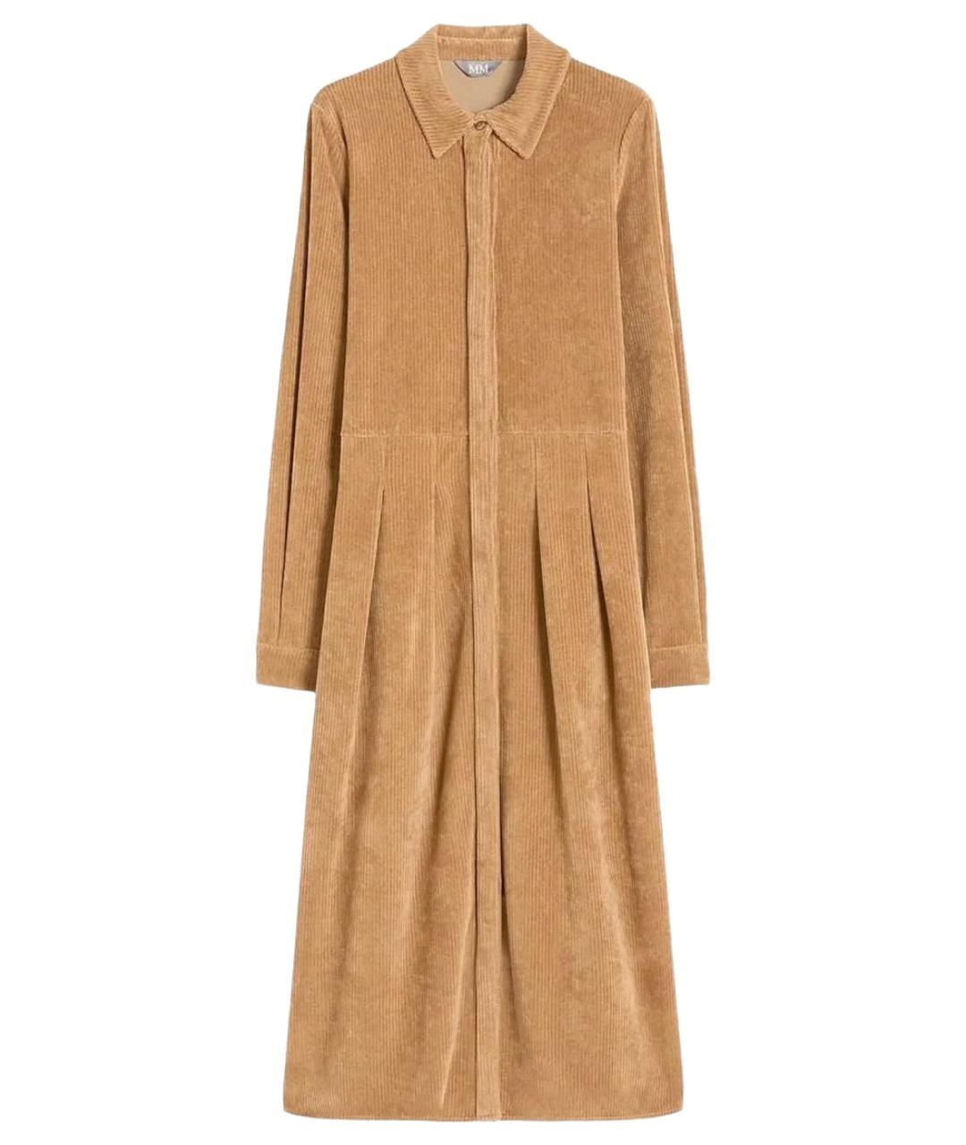 MAX MARA Бежевое хлопковое повседневное платье, фото 1