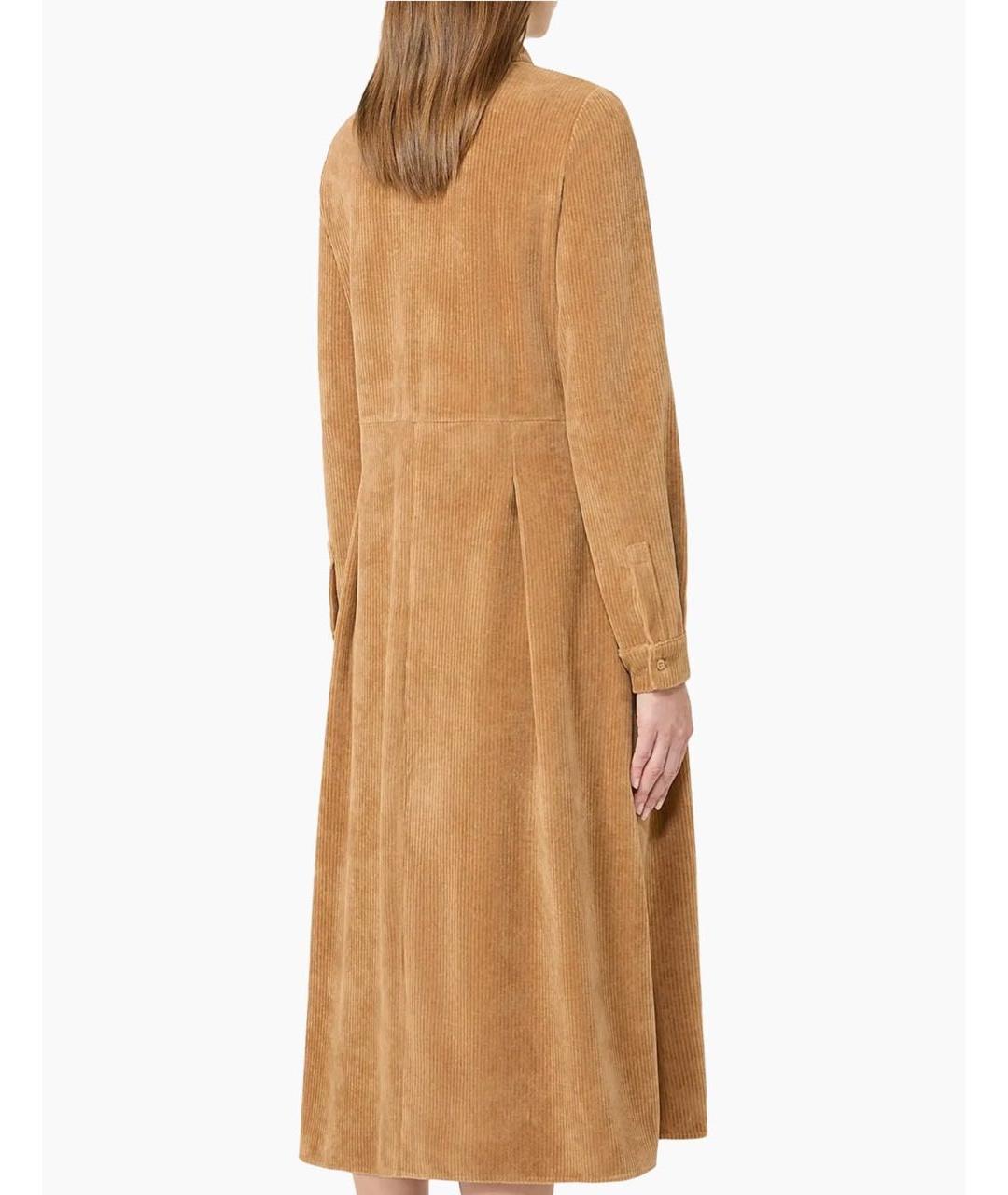 MAX MARA Бежевое хлопковое повседневное платье, фото 2