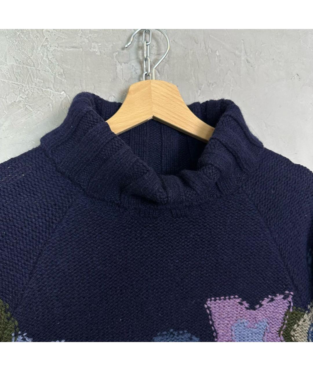 WOOLRICH Темно-синий шерстяной джемпер / свитер, фото 4