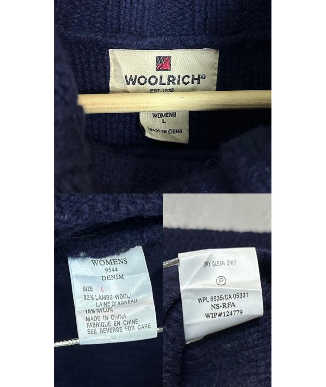 WOOLRICH Темно-синий шерстяной джемпер / свитер, фото 7