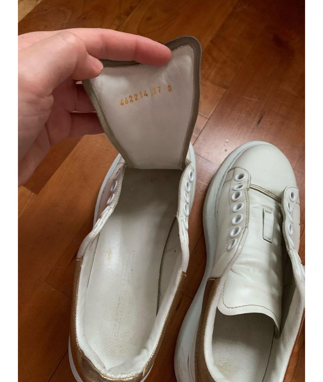 ALEXANDER MCQUEEN Белые кожаные кеды, фото 5