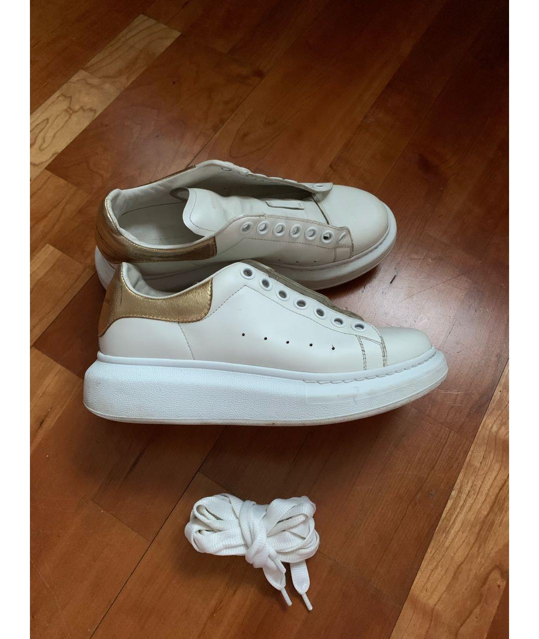 ALEXANDER MCQUEEN Белые кожаные кеды, фото 9