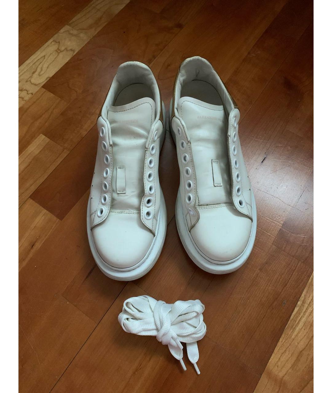 ALEXANDER MCQUEEN Белые кожаные кеды, фото 8