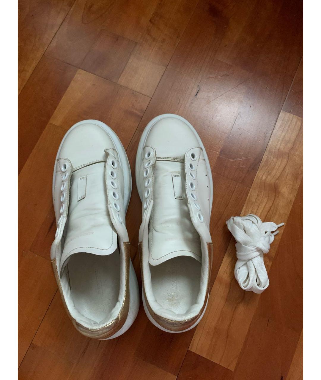 ALEXANDER MCQUEEN Белые кожаные кеды, фото 3