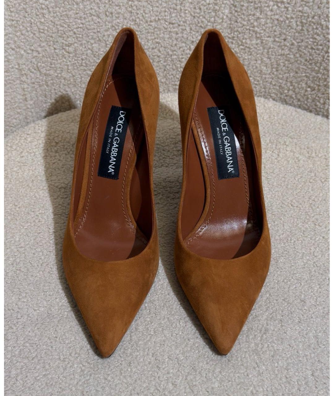 DOLCE&GABBANA Коричневые замшевые туфли, фото 2