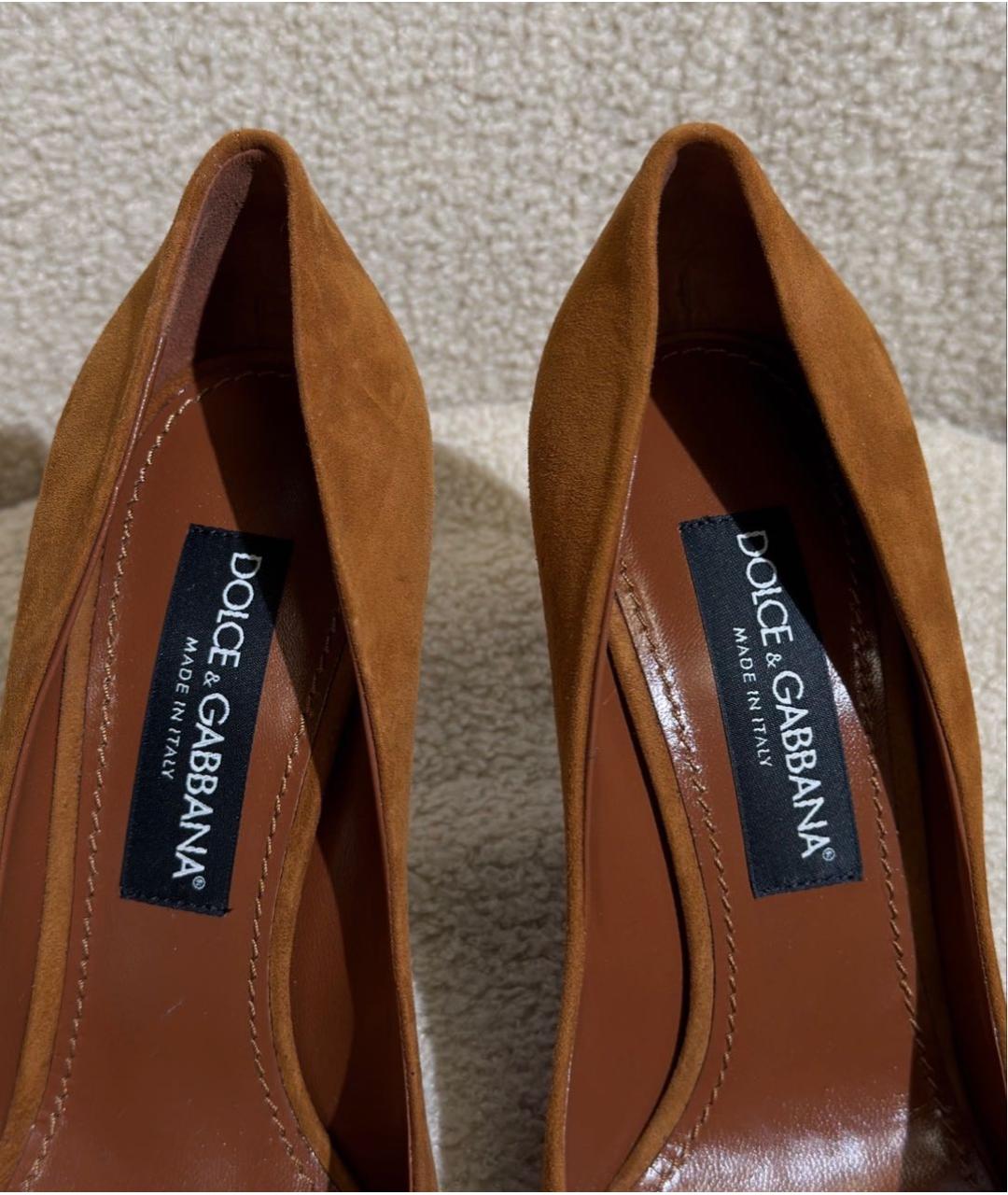 DOLCE&GABBANA Коричневые замшевые туфли, фото 3