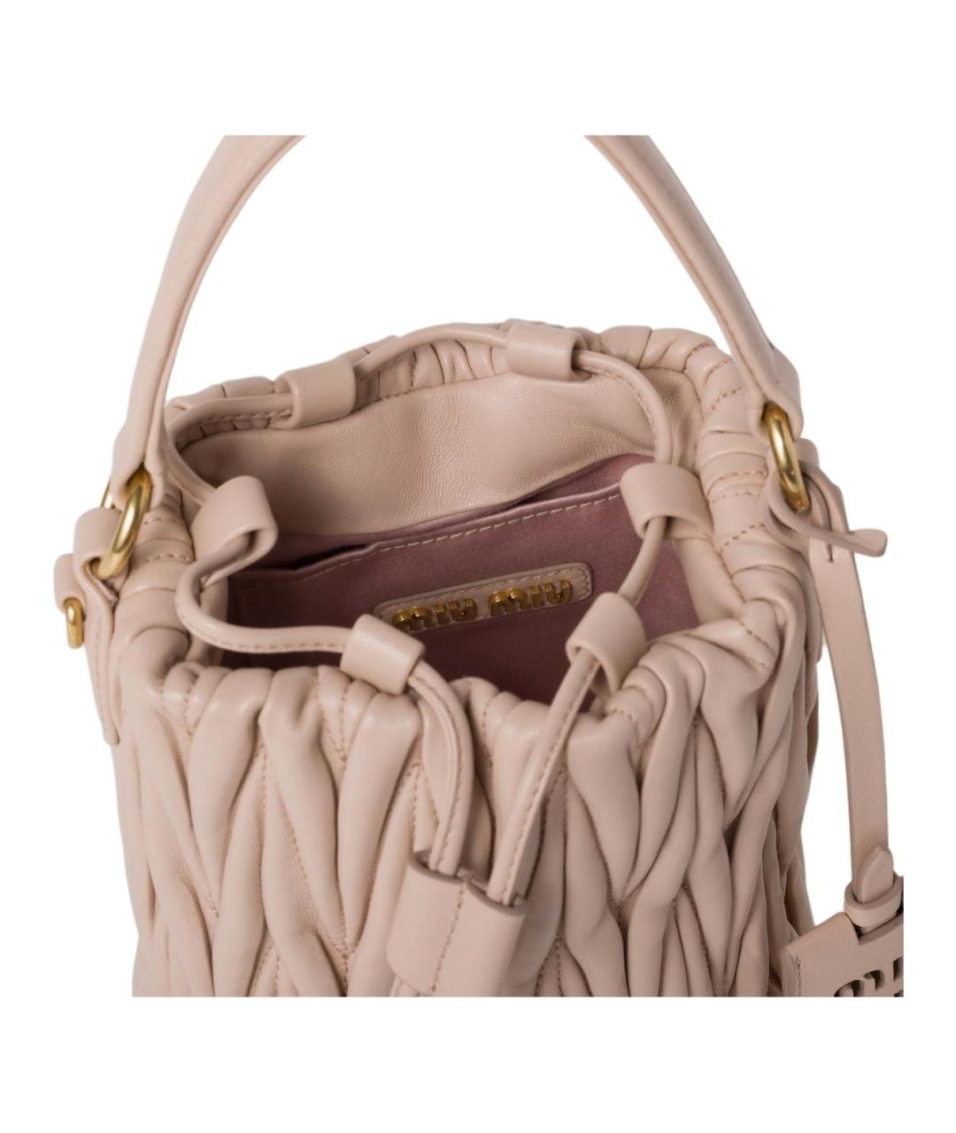 MIU MIU Розовая кожаная сумка через плечо, фото 5