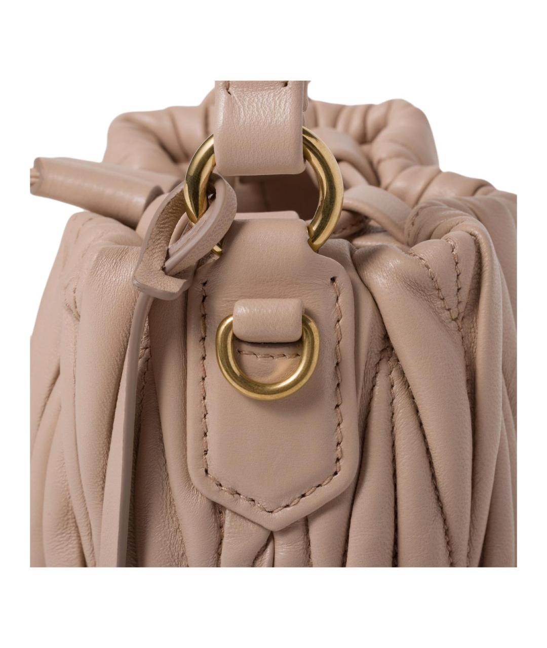 MIU MIU Розовая кожаная сумка через плечо, фото 4