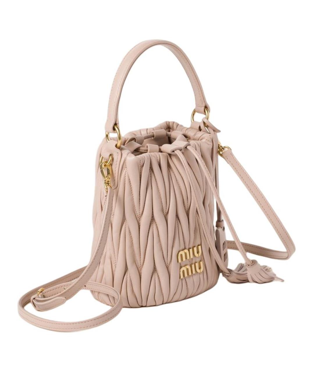 MIU MIU Розовая кожаная сумка через плечо, фото 2