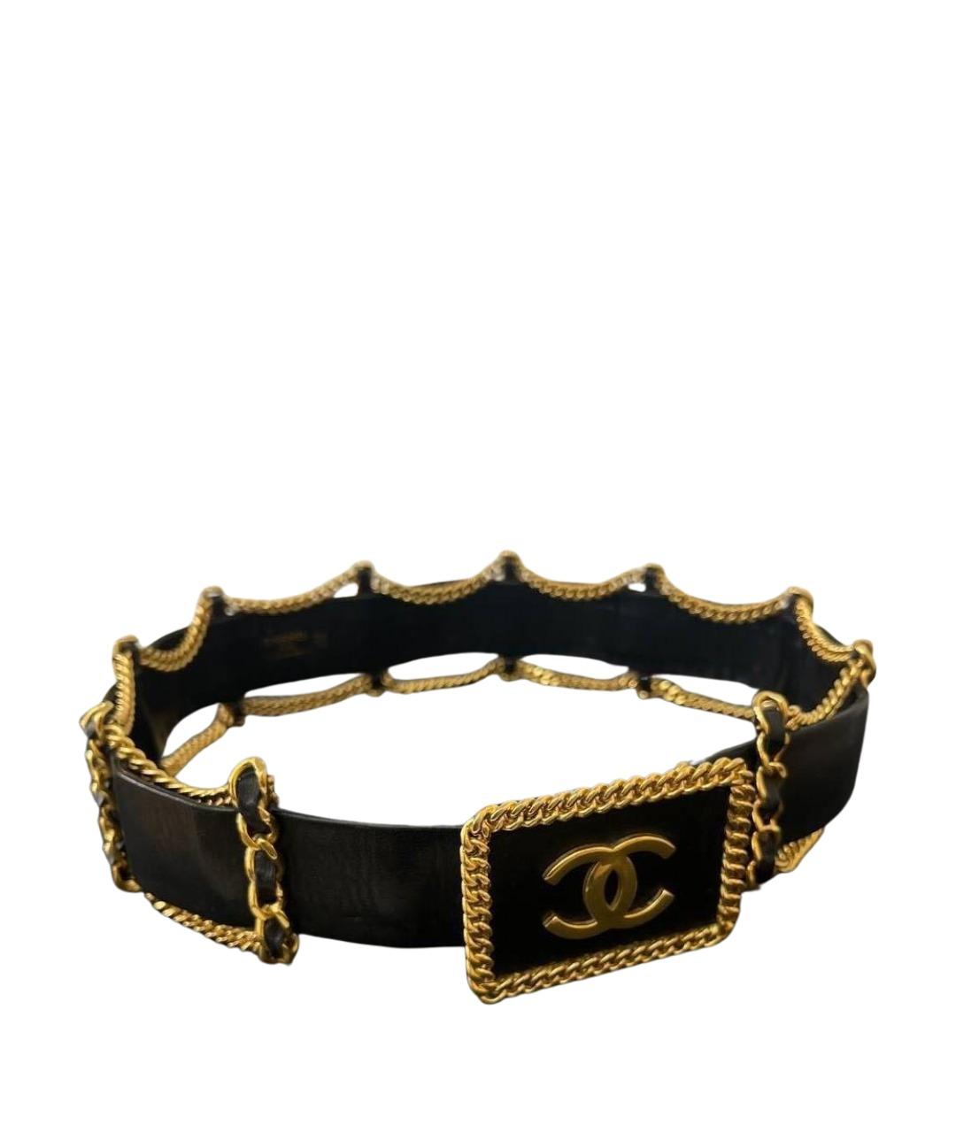 CHANEL Черный кожаный ремень, фото 1