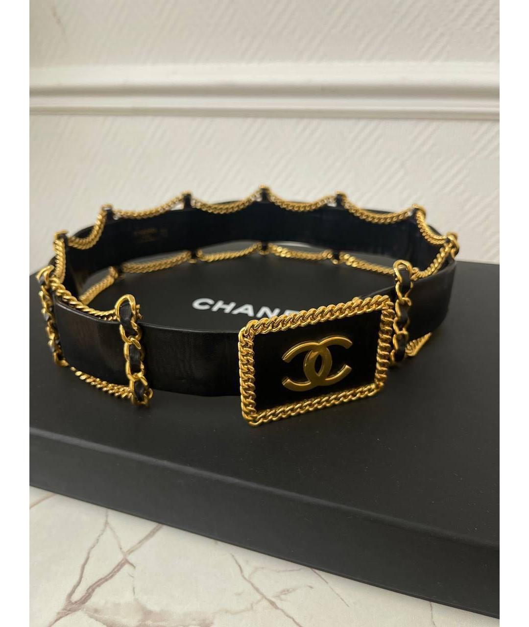 CHANEL Черный кожаный ремень, фото 4