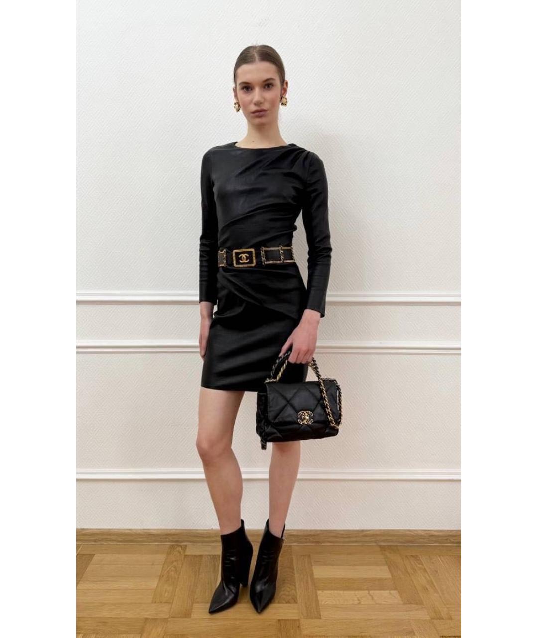 CHANEL Черный кожаный ремень, фото 2