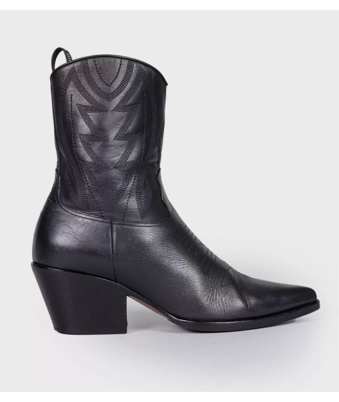 CHRISTIAN DIOR Черные кожаные ботинки, фото 6