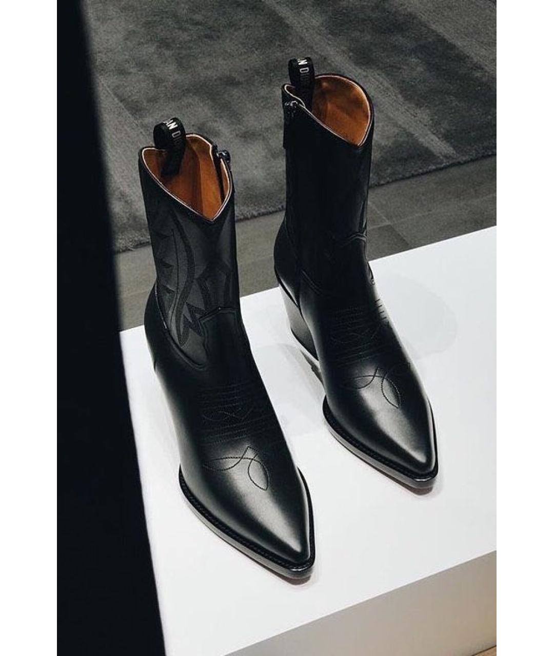 CHRISTIAN DIOR Черные кожаные ботинки, фото 5