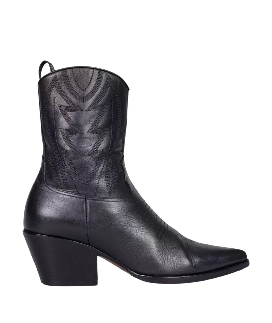 CHRISTIAN DIOR Черные кожаные ботинки, фото 1