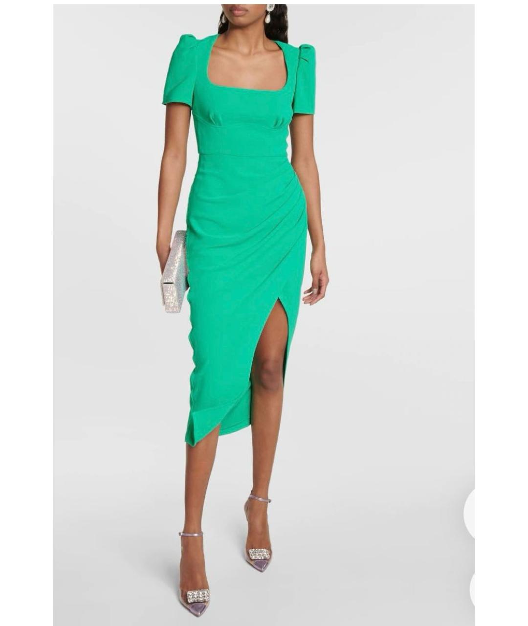 SELF-PORTRAIT Зеленые хлопковое повседневное платье, фото 2