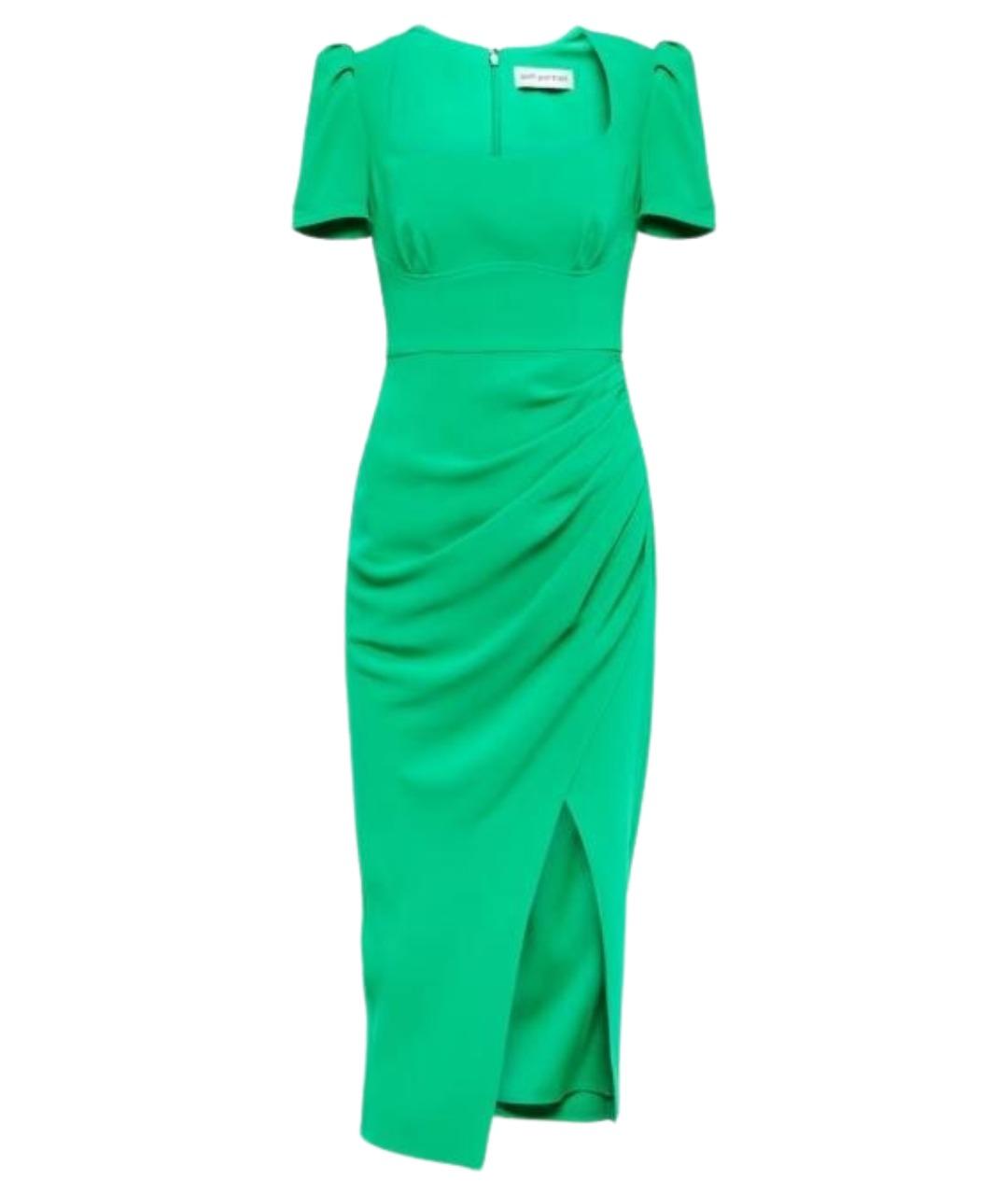 SELF-PORTRAIT Зеленые хлопковое повседневное платье, фото 1