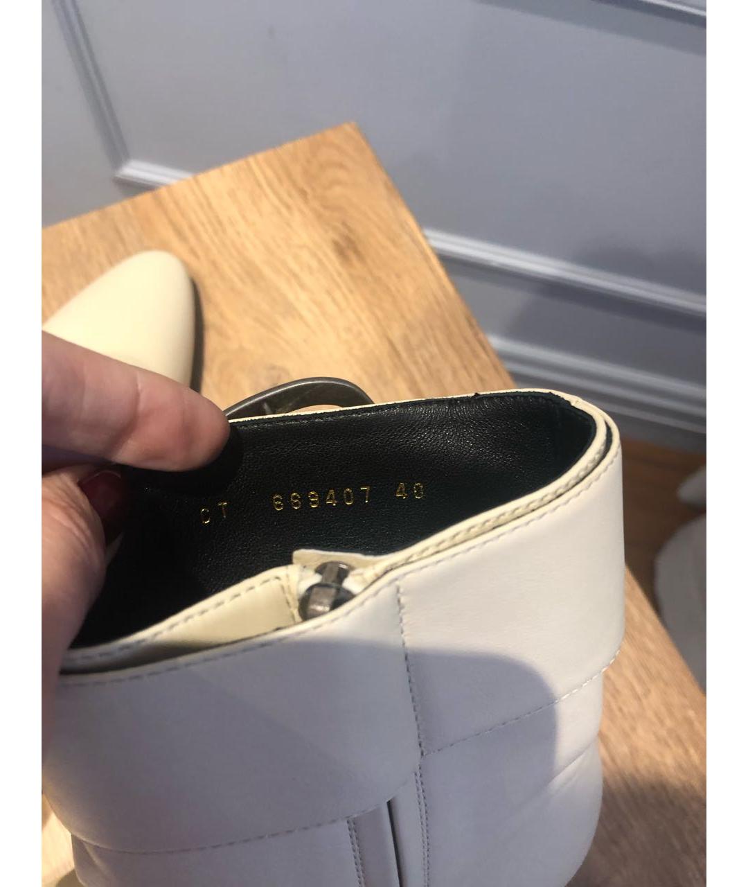 SAINT LAURENT Бежевые кожаные полусапоги, фото 5