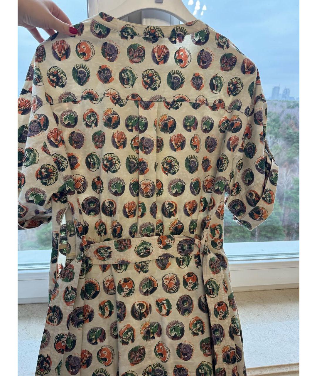 BURBERRY Бежевое хлопковое повседневное платье, фото 2