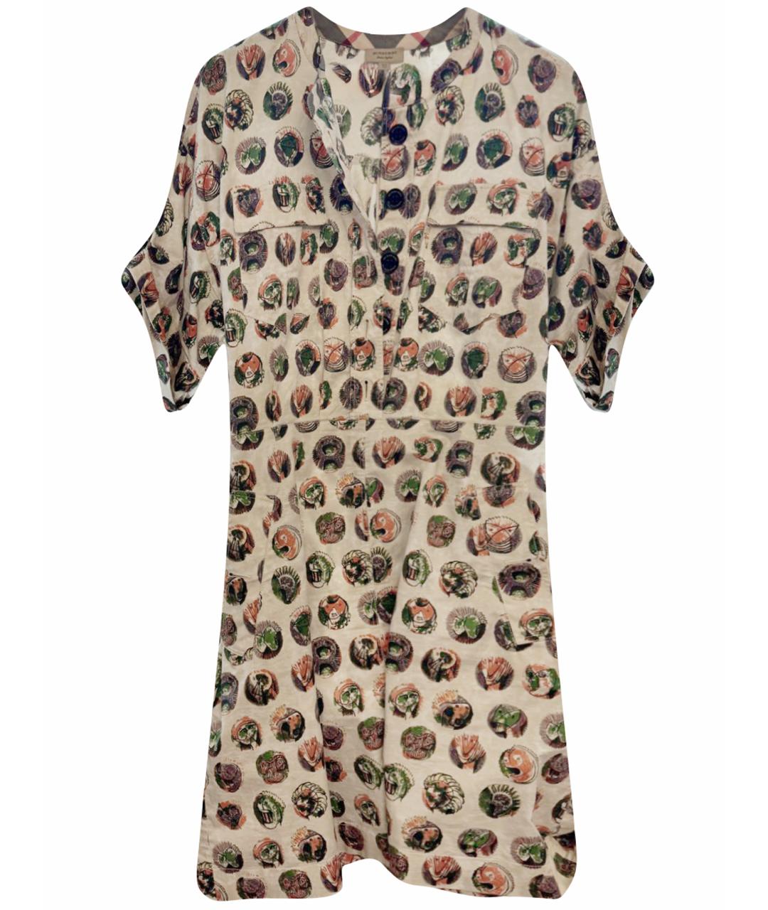 BURBERRY Бежевое хлопковое повседневное платье, фото 1