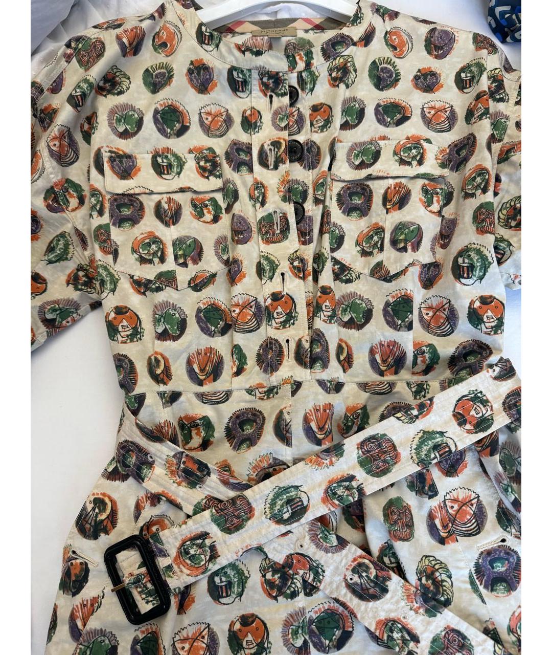 BURBERRY Бежевое хлопковое повседневное платье, фото 3