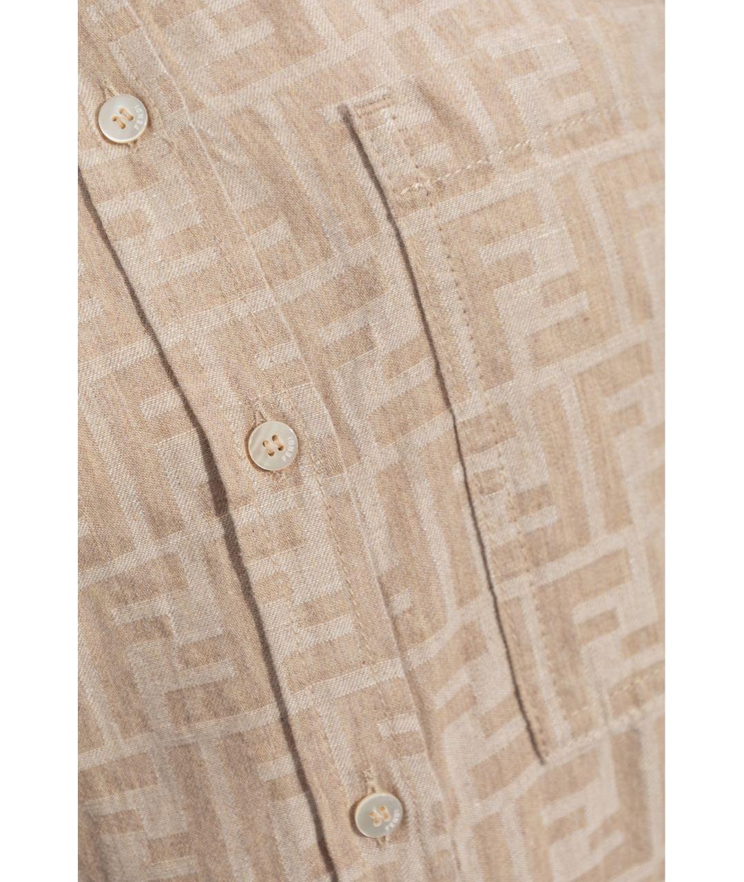 FENDI Бежевое хлопковое повседневное платье, фото 3