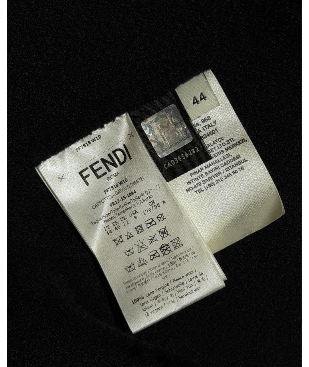 FENDI Черное шерстяное пальто, фото 8