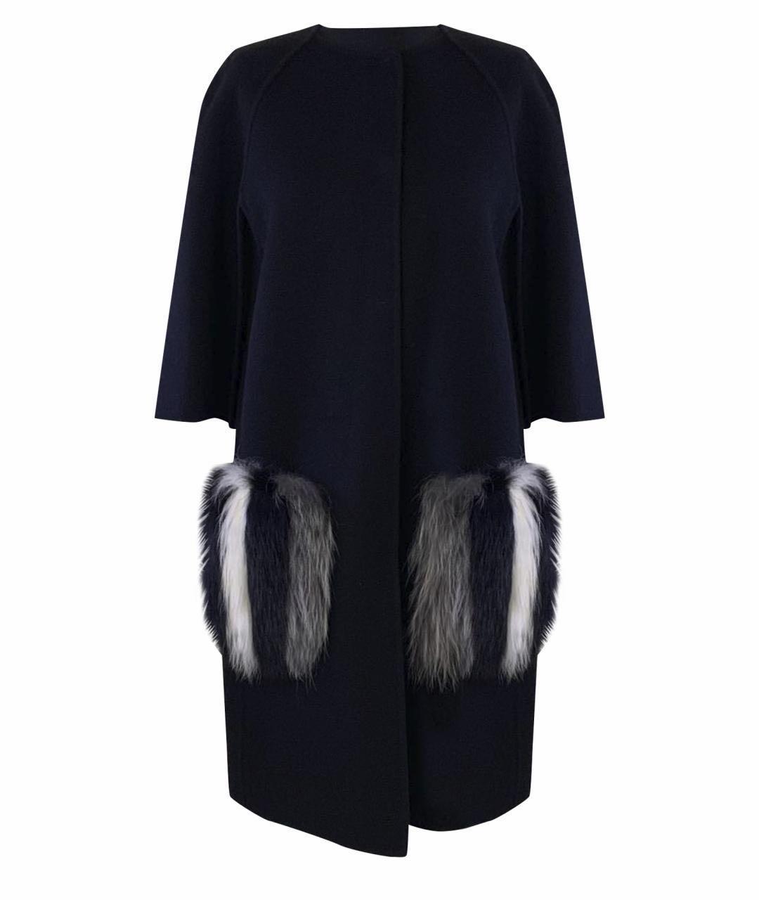 FENDI Черное шерстяное пальто, фото 1