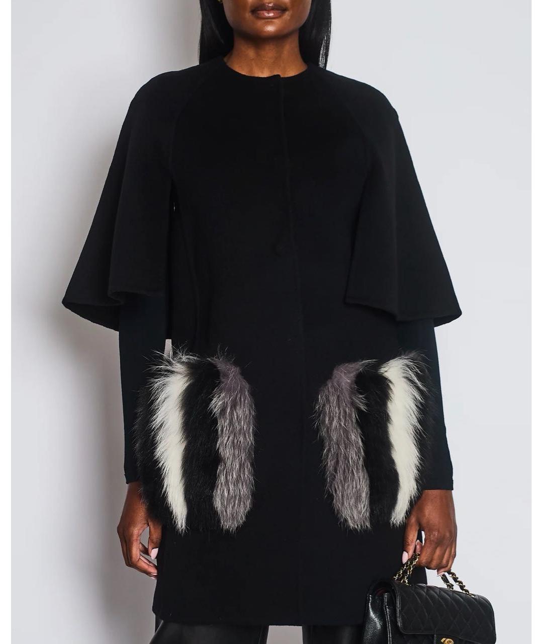 FENDI Черное шерстяное пальто, фото 6