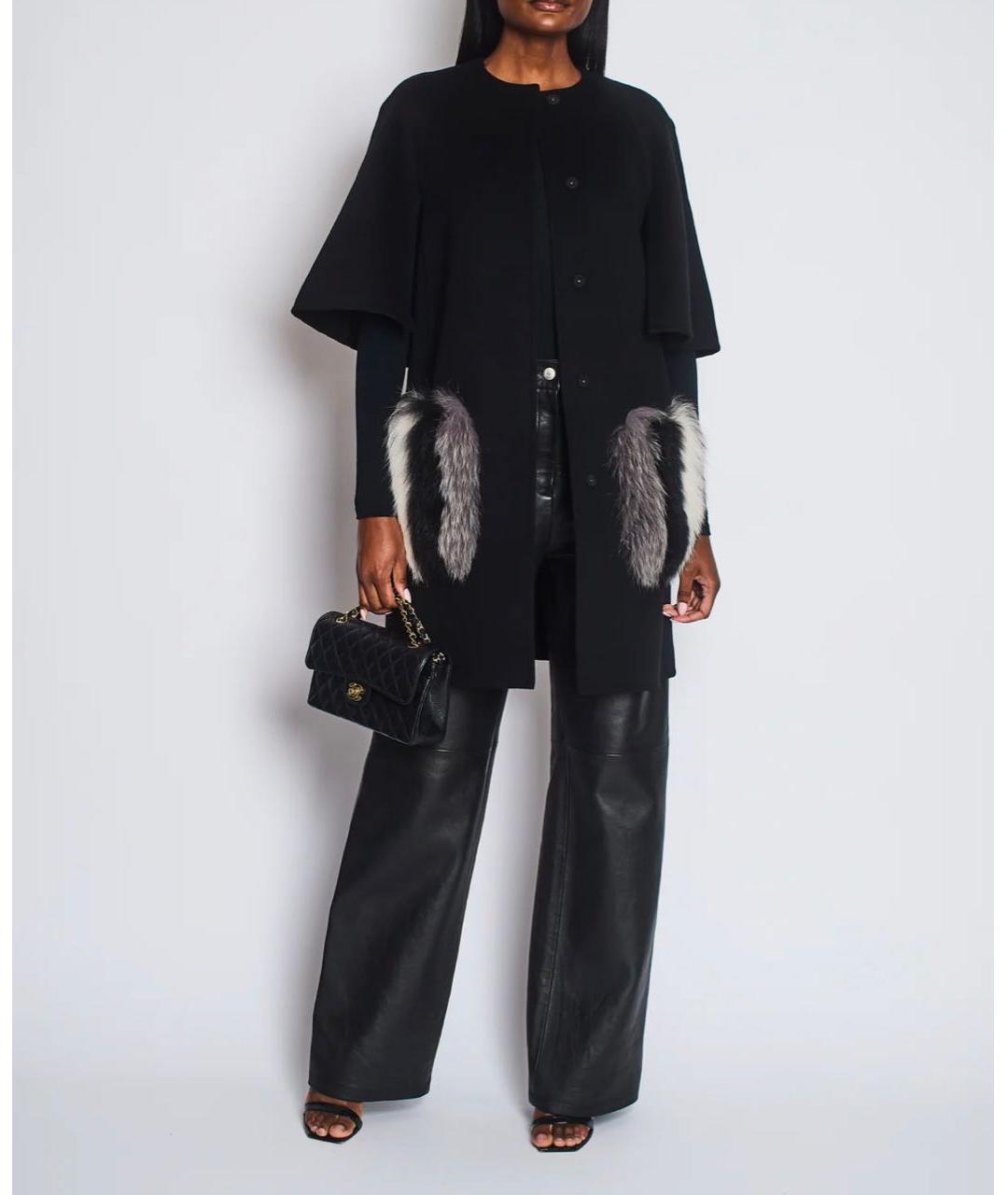 FENDI Черное шерстяное пальто, фото 5