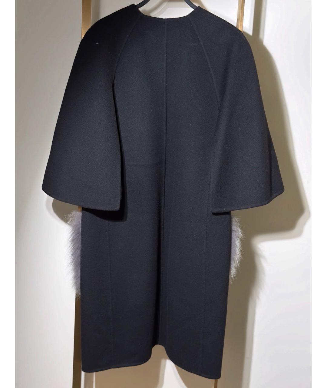 FENDI Черное шерстяное пальто, фото 2