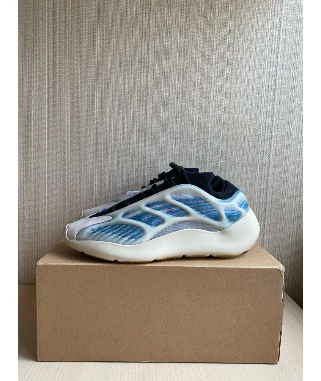 ADIDAS YEEZY Синие текстильные низкие кроссовки / кеды, фото 3