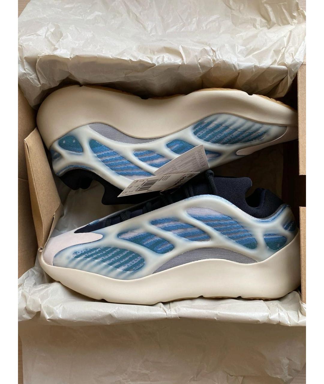 ADIDAS YEEZY Синие текстильные низкие кроссовки / кеды, фото 2