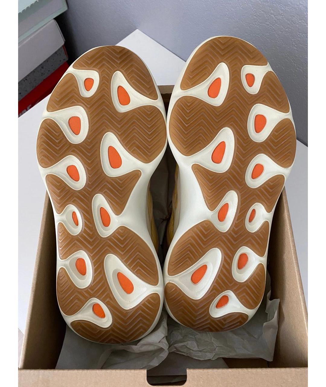 ADIDAS YEEZY Желтые текстильные низкие кроссовки / кеды, фото 5