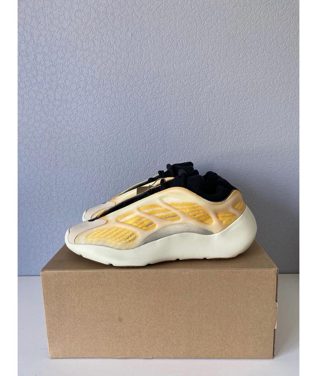 ADIDAS YEEZY Желтые текстильные низкие кроссовки / кеды, фото 3