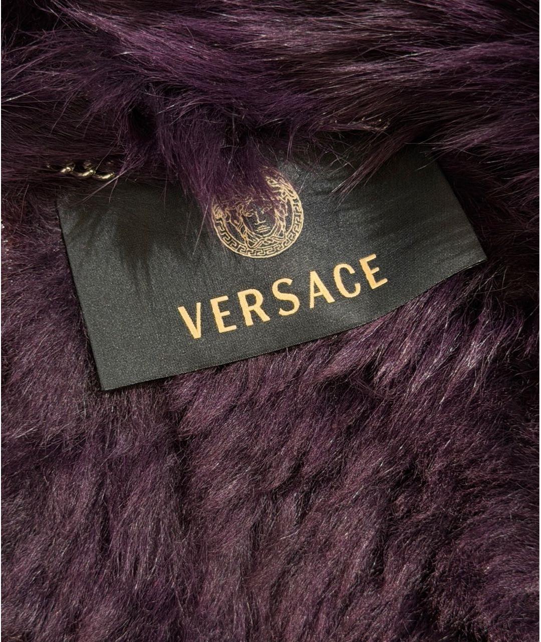 VERSACE Фиолетовая кожаная дубленка, фото 3