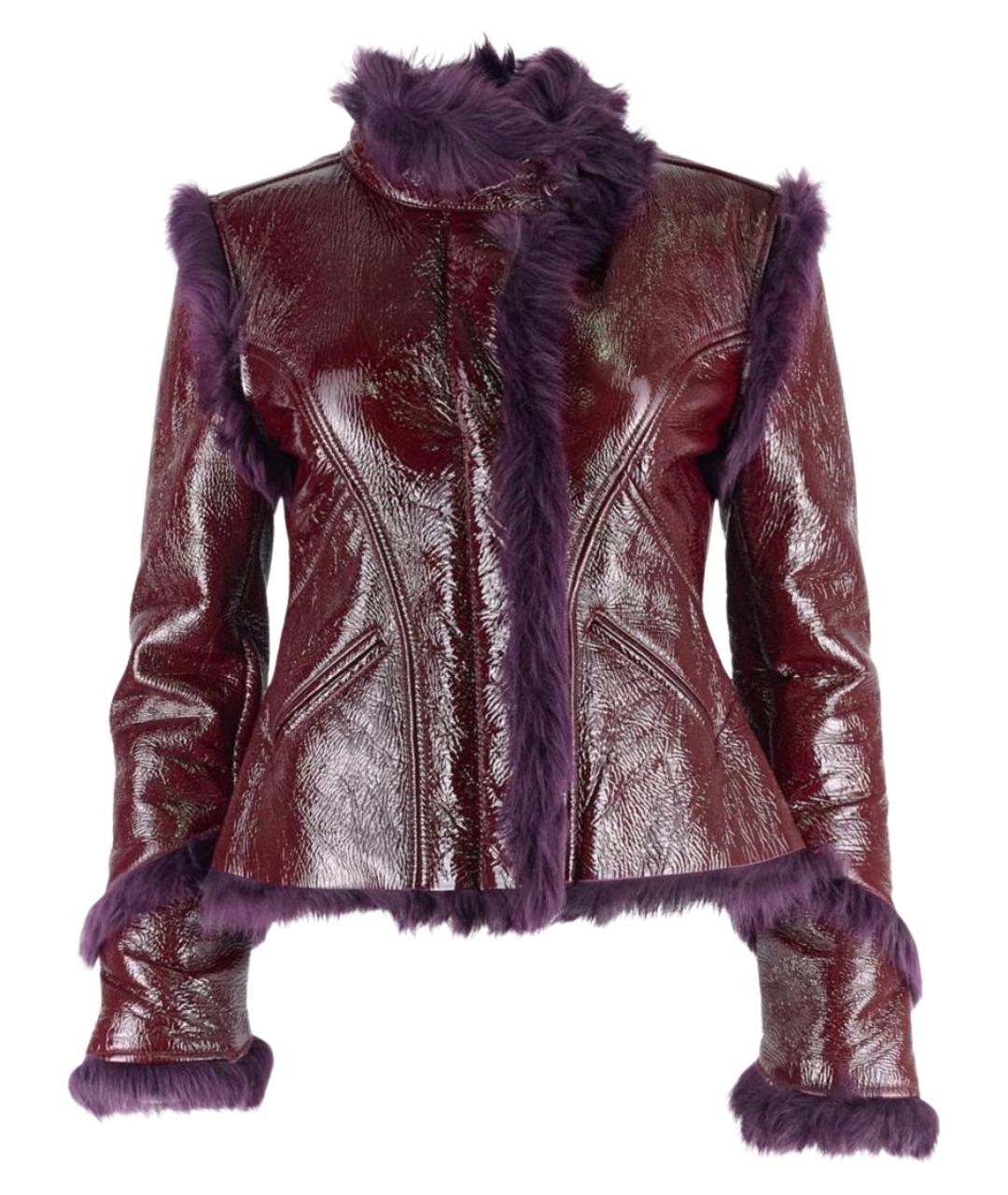 VERSACE Фиолетовая кожаная дубленка, фото 1