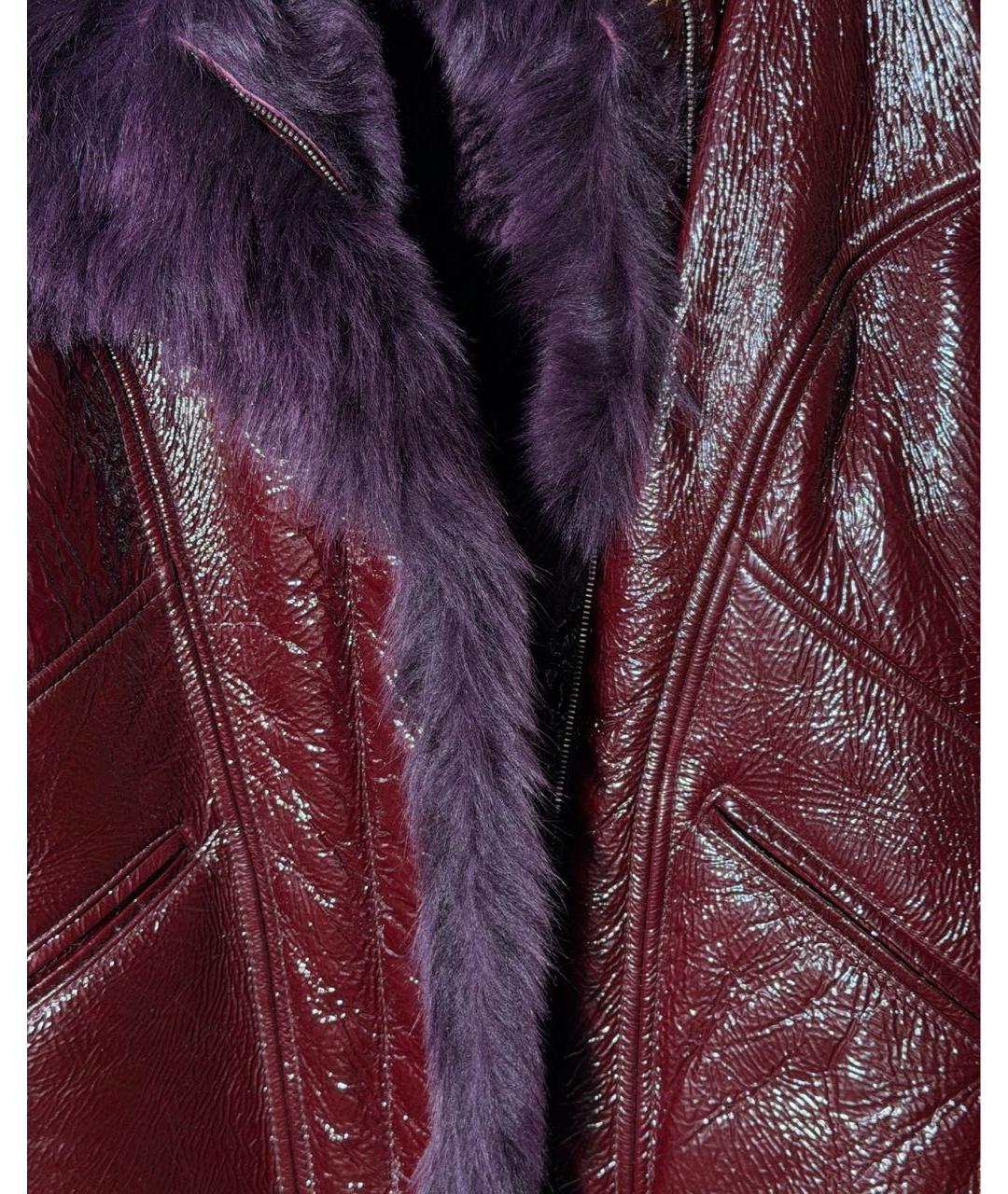 VERSACE Фиолетовая кожаная дубленка, фото 4